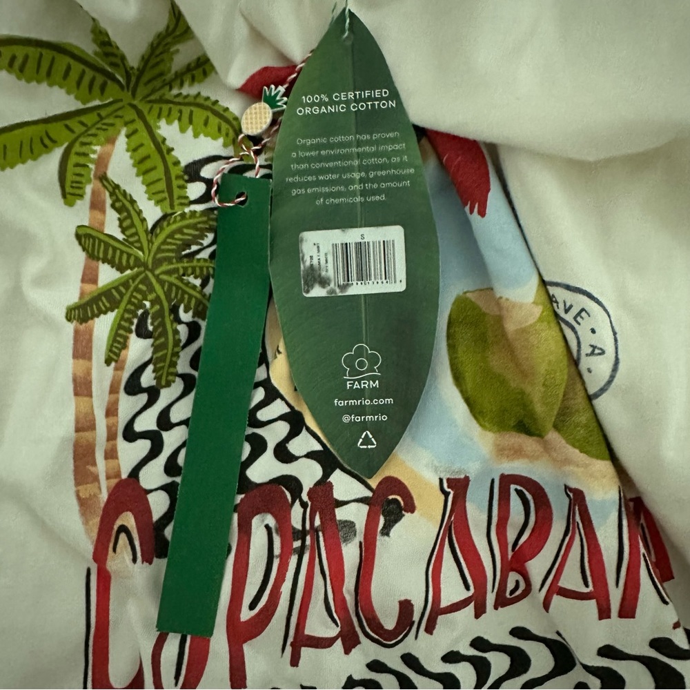 FARM Rio White Graphic Sleeveless Muscle Tee with Tropical Print - Picture 9 of 10